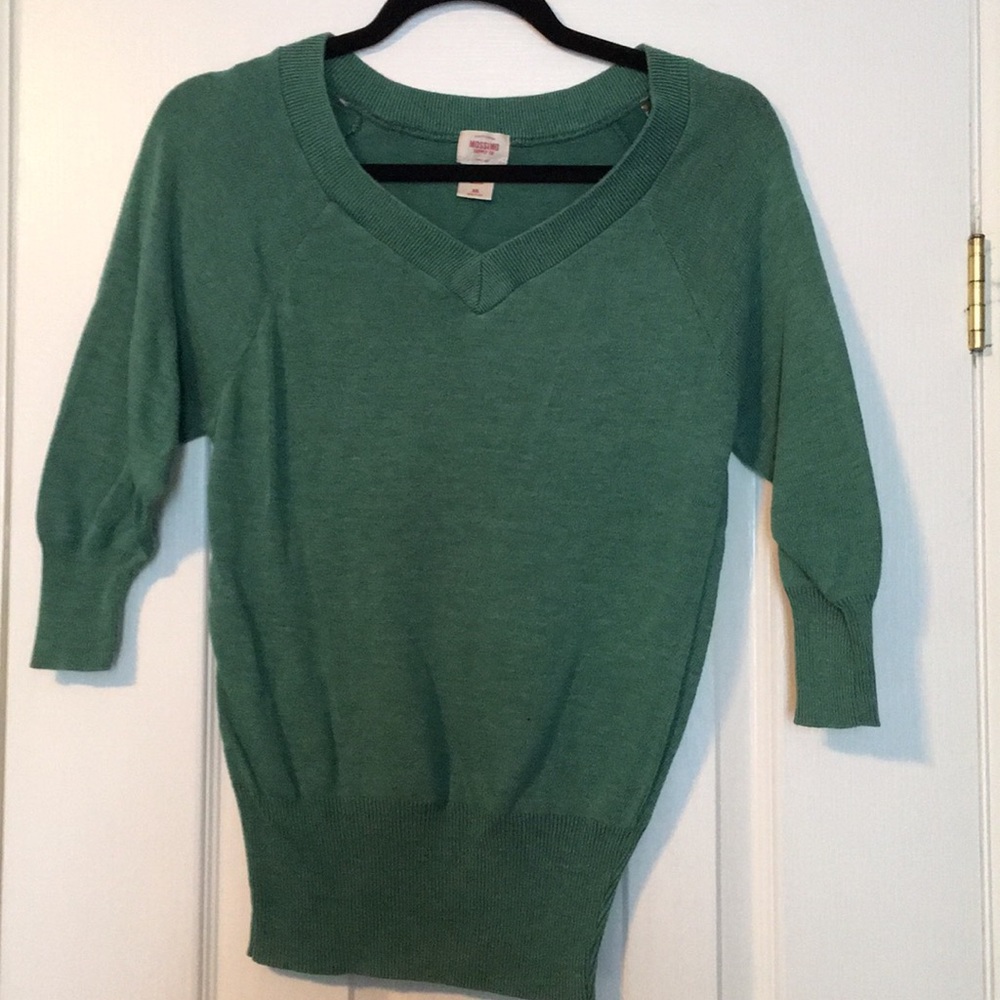 Mossimo Green 3/4 Sleeve Sweater